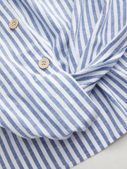 Cotton-blend Collar Stripe Twist Shirt