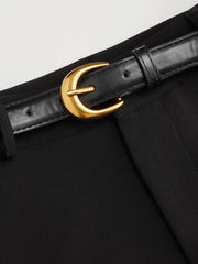 Low Rise Flared Trousers With Belt