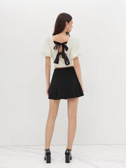 Mid Rise Pleated Mini Skirt