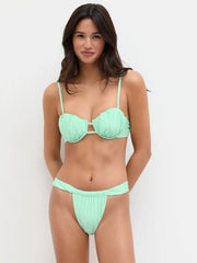 Square Neck Ruched Underwire Bikini Set