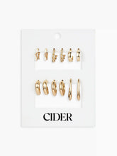 6 PAIRS STAR TWISTED HOOP EARRINGS SET