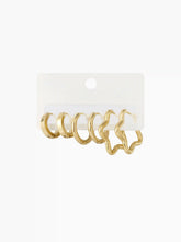 3 PAIRS GEOMETRIC HOOP EARRINGS SET