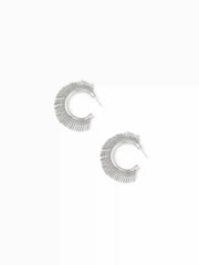 C-SHAPE FRINGED HOOP EARRINGS