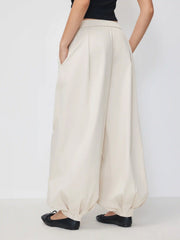 Low Rise Drawstring Barrel-leg Trousers