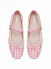 BOWKNOT GINGHAM MARY JANE FLATS