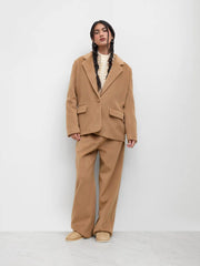 Wool-look Notched Collar Blazer