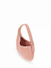 FAUX SUEDE HALF-MOON SHOULDER BAG