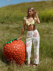 Sweetheart Ruched Tie Front Bracelet Cheeky Bikini Set