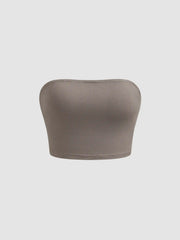 Belted Solid Crop Tube Top