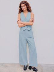 Linen High Rise Wide Leg Trousers