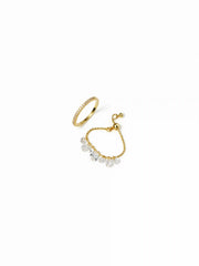2 PCS ZIRCON ADJUSTABLE RING SET