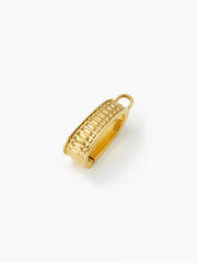 ENGRAVED D-SHAPED STAINLESS STEEL BIKINI CHARM
