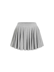 High Stretch Mid Rise Pleated Mini Skirt