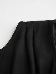 Boat Neck Ruched Belted A-line Mini Dress Curve & Plus