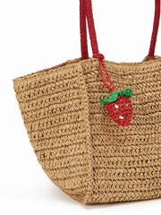 STRAWBERRY KNITTED BAG CHARM