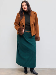 Solid High Neck Jersey Long Sleeve Tee Curve & Plus