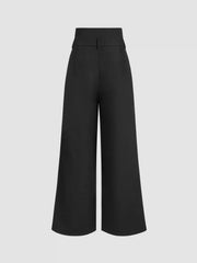 High Rise Pleated Wide Leg Trousers