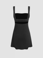 Ruched Square Neck Mini Dress