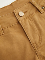 Stretch Washed Denim Low Rise Fringe Micro Shorts