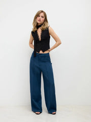 Mid Rise Straight Leg Trousers