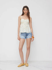 Sweetheart Neckline Floral Cami Top