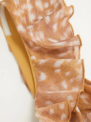 Chiffon Deer Print V-neck Ruffle Cami Top