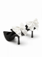 BOWKNOT POINTED TOE SLINGBACK HEELS