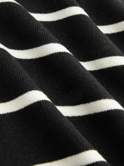 Knit Boat Neck Stripe Cardigan