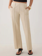 Low Rise Pleated Straight Leg Cropped Trousers