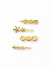 4PCS STARFISH & SHELL HAIR CLIP SET