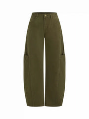 Cider Denim Low Rise Pocket Barrel-leg Jeans