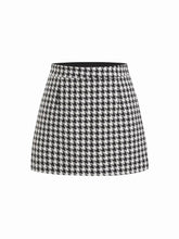 Tweed High Rise Houndstooth Mini Skirt