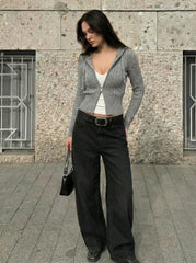 Cable Knit Hooded Knotted Cardigan