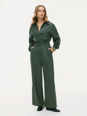 Houndstooth Straight Leg Jumpsuit
