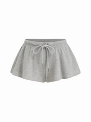 BROOKLYN Cotton-blend U-neckline Graphic Tank Top & Low Rise Knotted Wide Leg Shorts