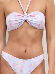 Adjustable Straps Floral Halter Bikini Set