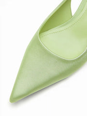POINTED-TOE SLINGBACK KITTEN HEELS