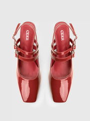 Point Toe Slingback Chunky Heels