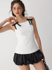 Boat Neck Bowknot Cami Top