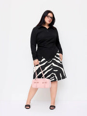 Cotton-blend Polo Neck Ruched Top Curve & Plus