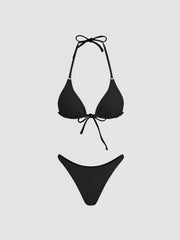 Halter Neckline Triangle Bikini Set