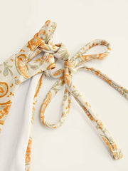 Paisley Criss Cross Tie Side Bikini Set
