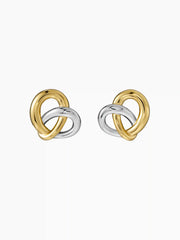 KNOT 18K GOLD PLATED STAINLESS STEEL STUD EARRINGS