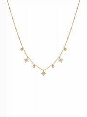18K GOLD PLATED STAINLESS STEEL RHINESTONE NECKLACE