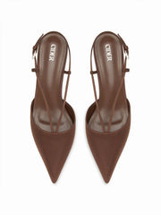 POINTED TOE SLINGBACK KITTEN HEELS