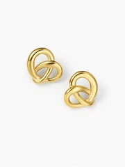 KNOT 18K GOLD PLATED STAINLESS STEEL STUD EARRINGS