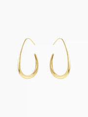 SLIM OVAL DESIGN HOOP EARRINGS