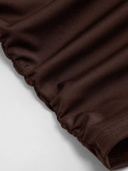 Square Neck Solid Ruched Tank Top