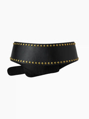 STUDDED DECOR WIDE BUCKLE CORSET BELT