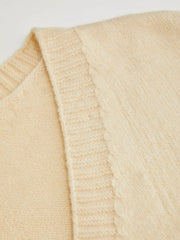 Knit Wool-blend V-neck Button Tie Back Cardigan